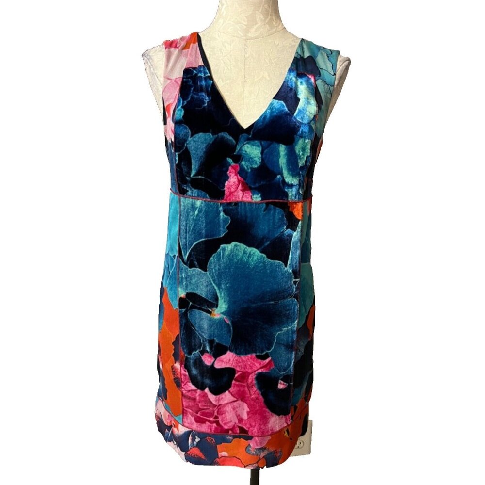Anthropologie Leifstodottir Dress 8 Silk Blend Sleeveless Mixed Media Colorful - Picture 2 of 13